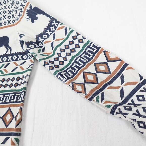 CHAPS Brushed Cotton Moose Shirt Men's Large Thick Chamois Collared Button Up - Picture 12 of 12